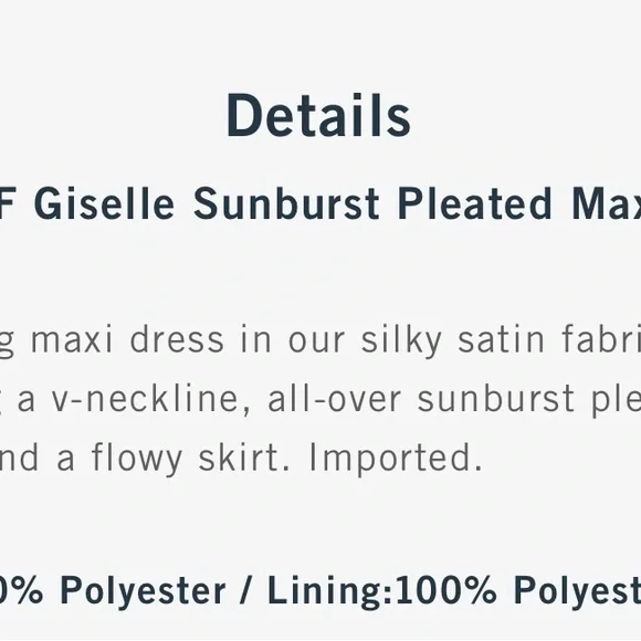 NWT - The A&F Giselle Sunburst Pleated Maxi Dress - Picture 11 of 11